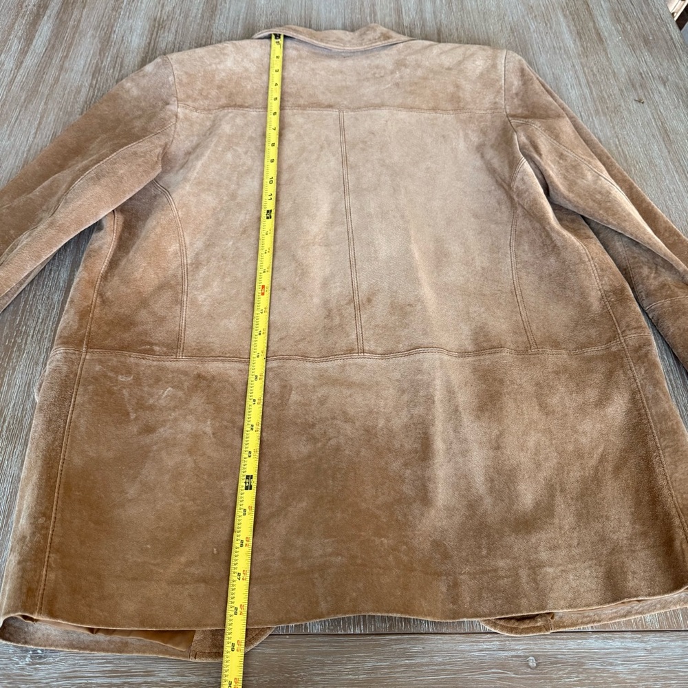 Vintage 90’s Margaret Godfrey 100% leather suede jacket, camel, 6 - Picture 5 of 7
